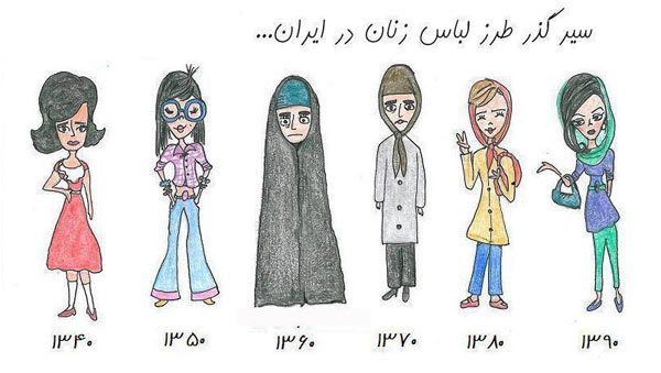 سیر گذر طرز لباس زنان در ایران...